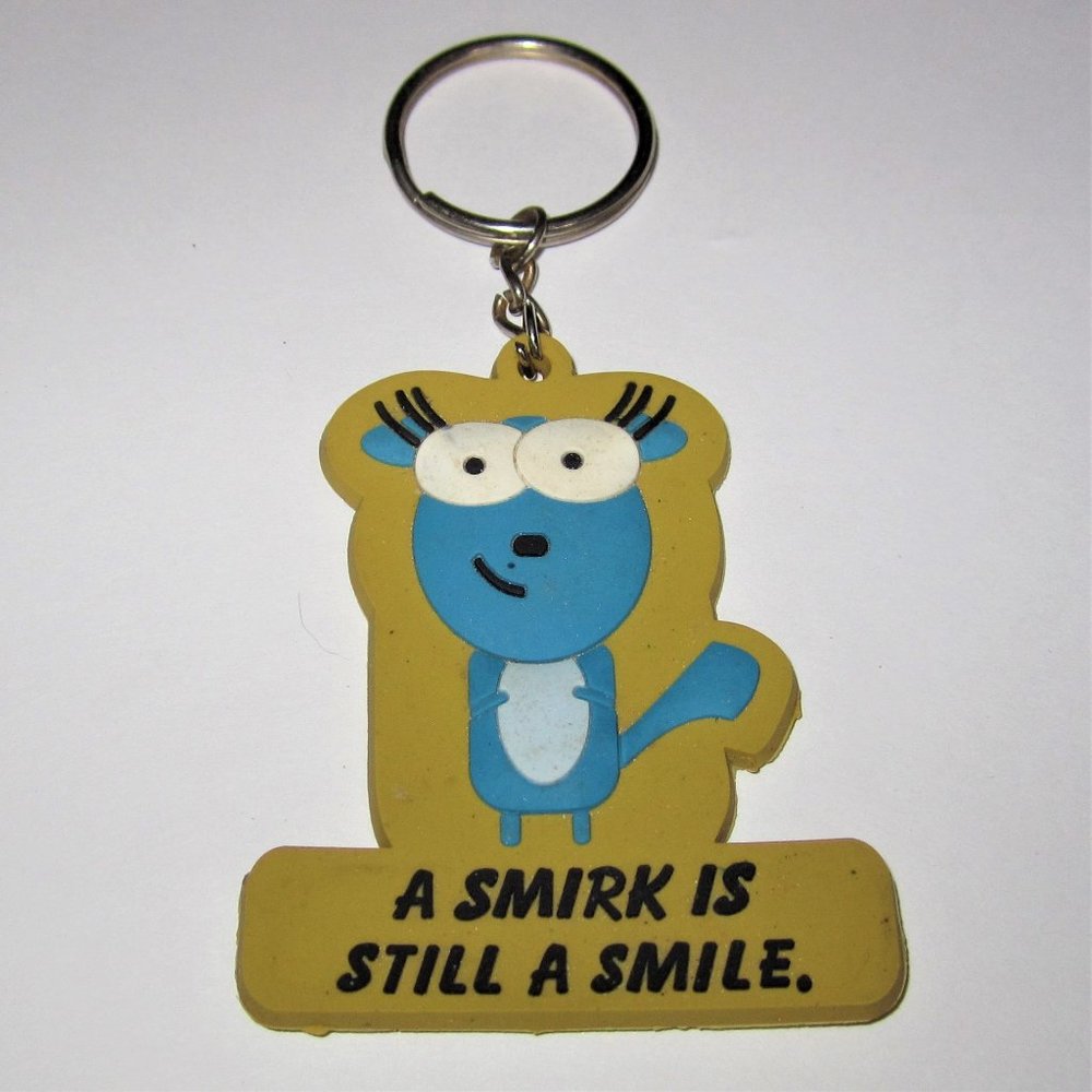 Chester the Squirrel Key Ring "A Smirk is Still a Smile." Novelty Keychain